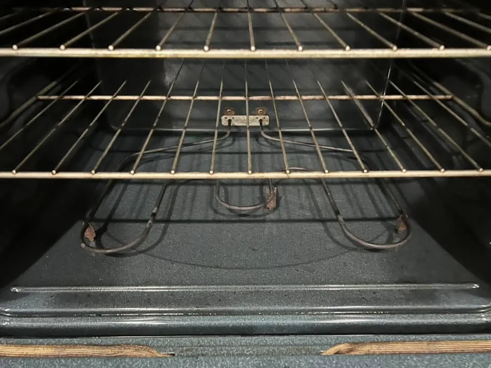 After: the same oven, degreased and shining